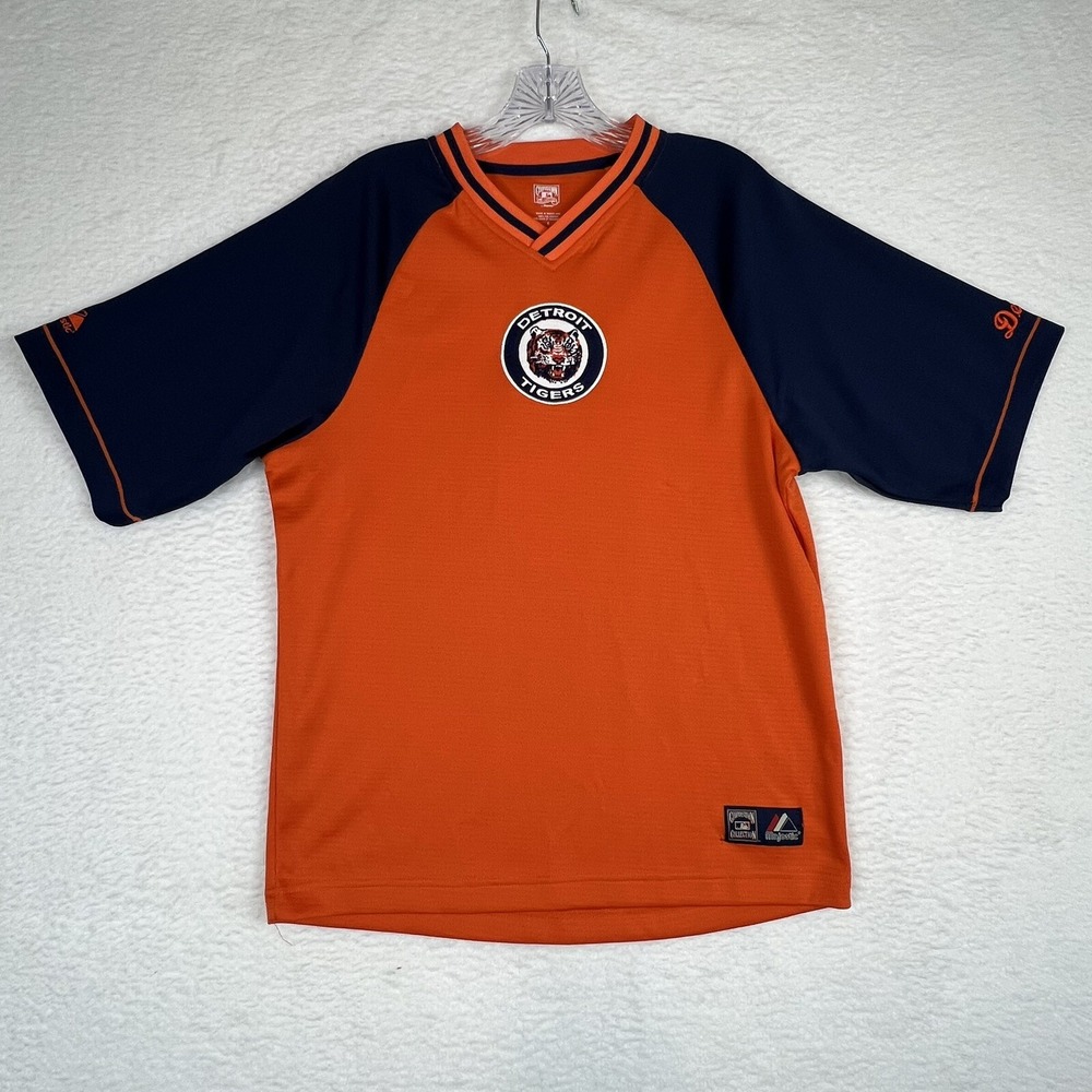 Majestic Cooperstown Collection Detroit Tigers Short Sleeve Pullover Men's Small